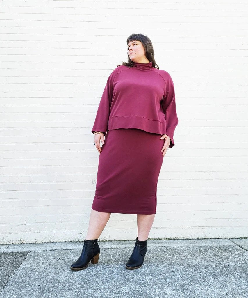 Christine Haynes Verano Tank in lightweight knit fabric, sleeveless summer top sewing pattern