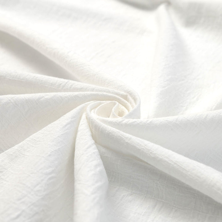 Japanese Cotton Wrinkled Dobby in White fabric with textured crumpled weave