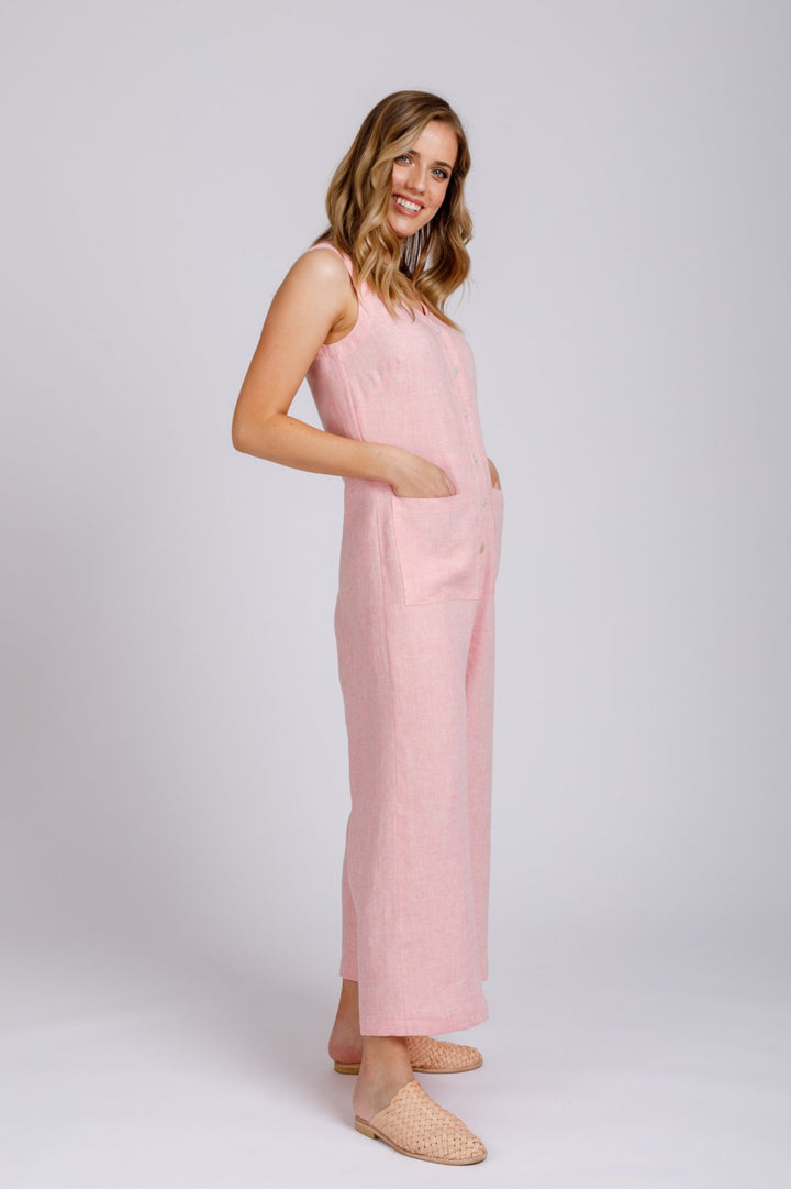 Megan Nielsen Durban sewing pattern mix-and-match jumpsuit and romper set with multiple neckline and leg options