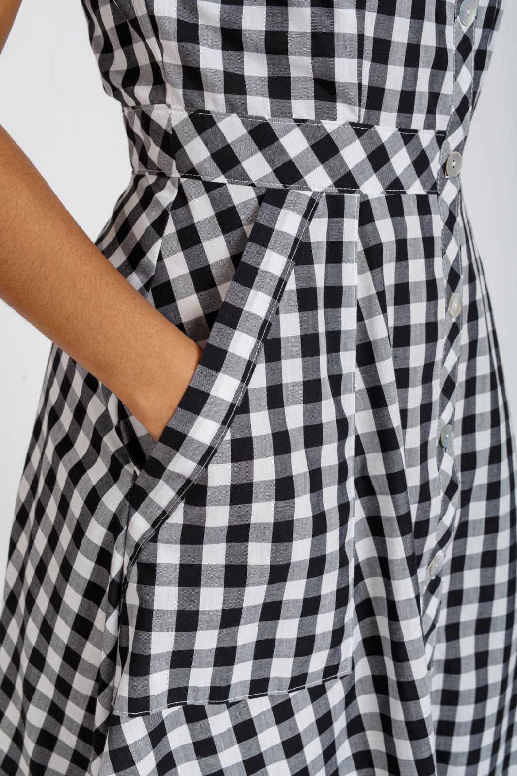 Megan Nielsen Matilda sewing pattern utility-style shirt dress with pleated pockets and A-line skirt