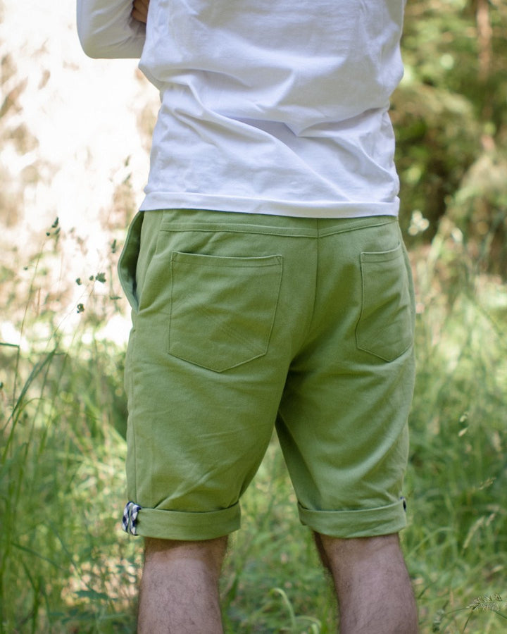 Thread Theory Jedediah Pants sewing pattern slim chino-style trousers and knee-length shorts with pockets and flat-felled seams