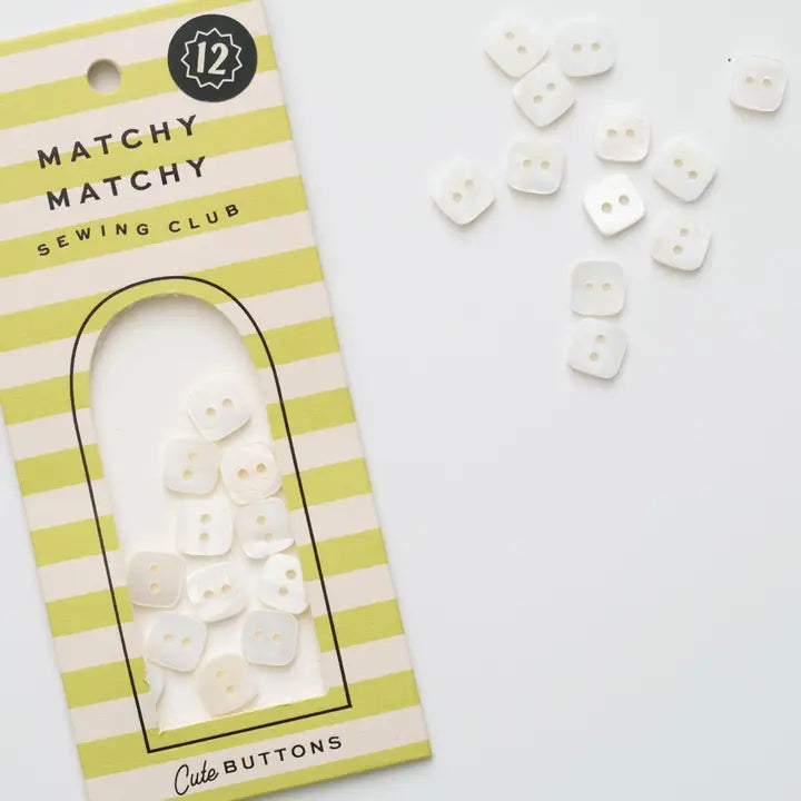 Square Shaped Shell Buttons 3/8" (15L)