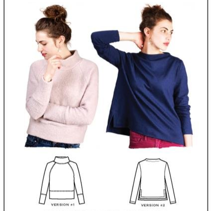 Sew House Seven Toaster Sweaters sewing pattern – two sweater styles with mock neck and funnel neck options