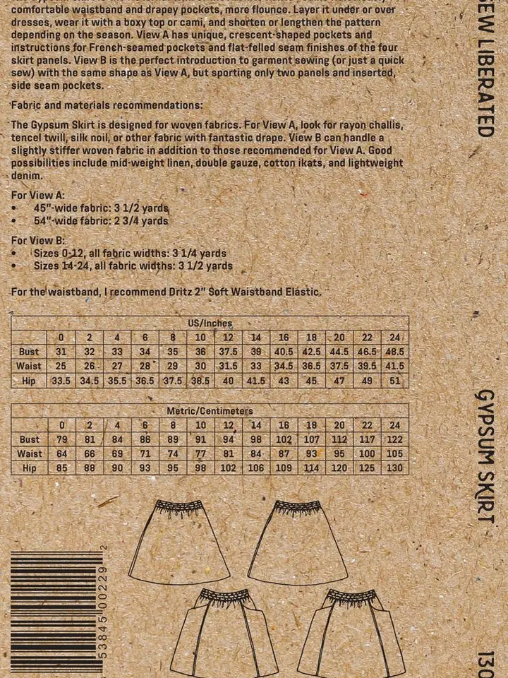 Pattern - Sew Liberated - Gypsum Skirt
