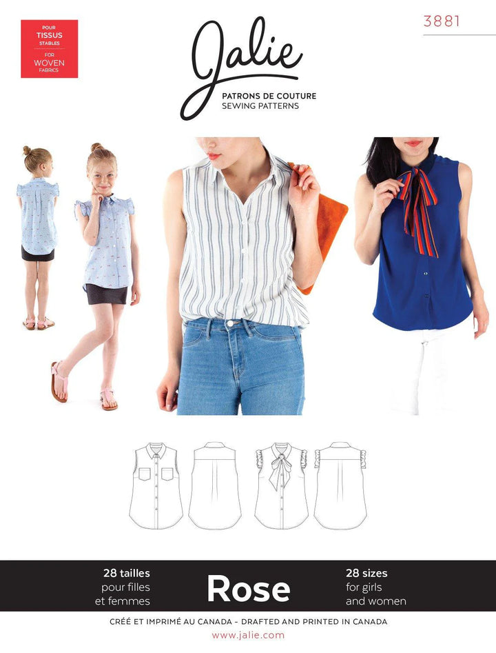 Pattern - Jalie - Rose Sleeveless Button-down Shirt