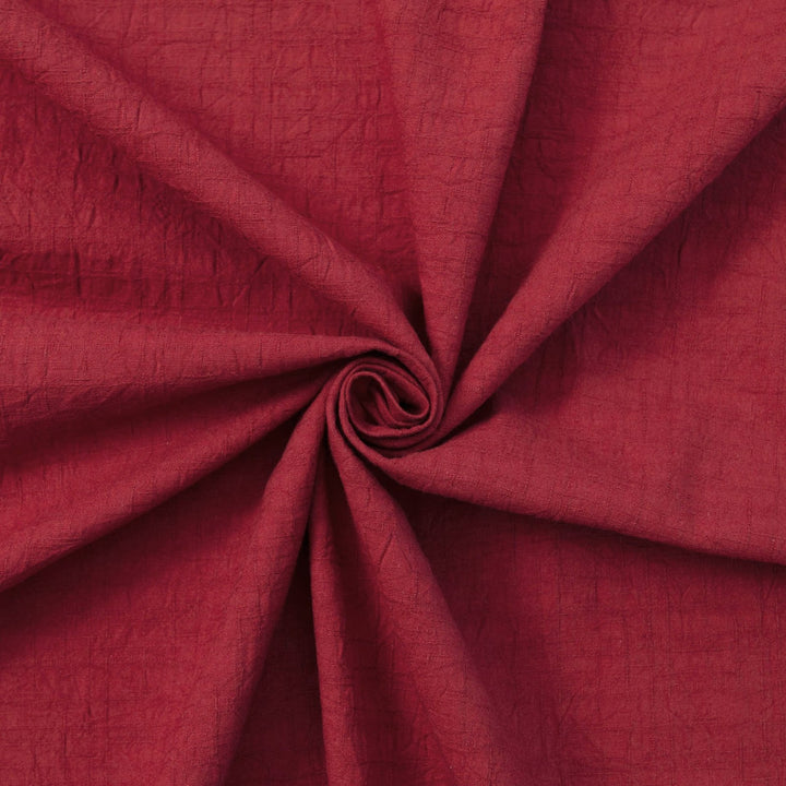 Japanese Cotton Wrinkled Dobby in Brick fabric with textured crumpled weave