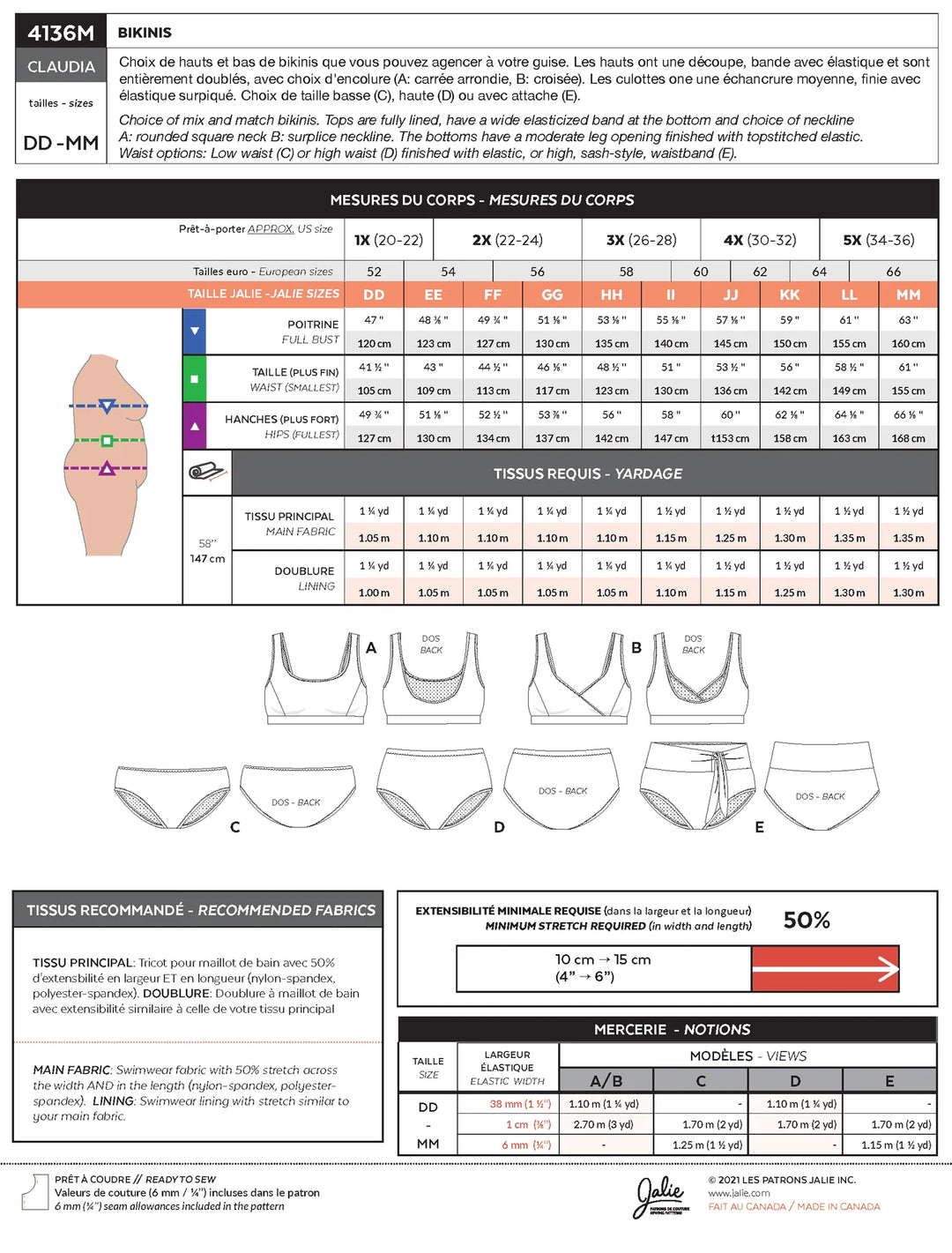 Pattern - Jalie - Claudia Bikinis