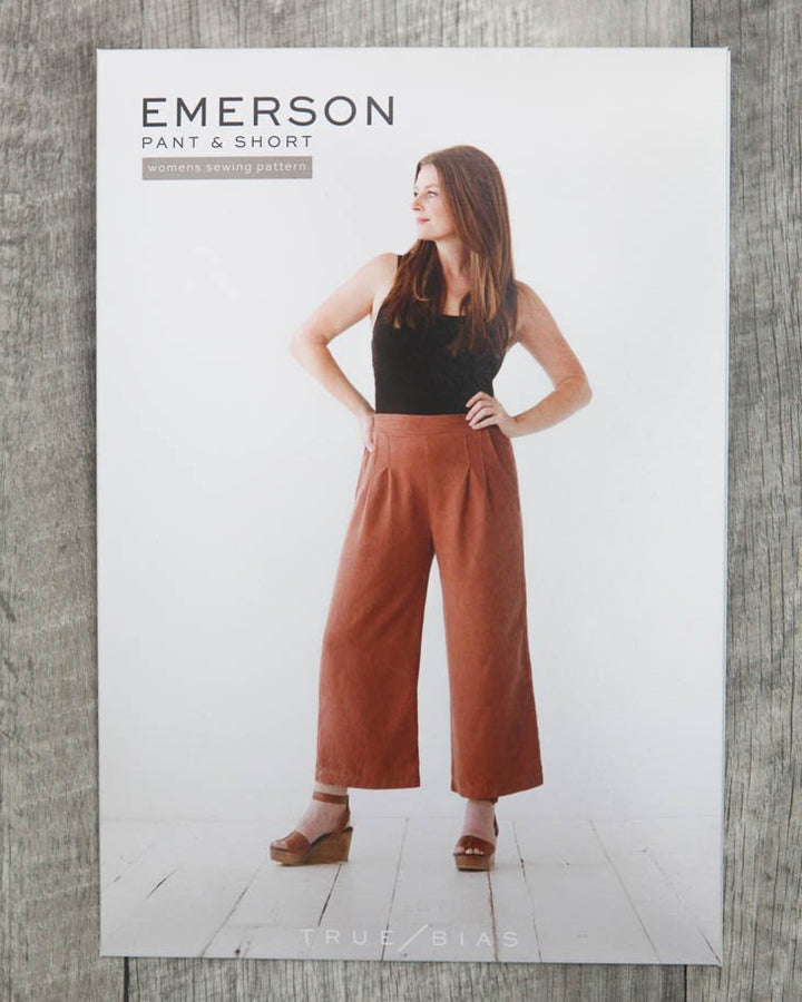 True Bias Emerson Pant & Short showing cropped wide-leg pants and 4-inch inseam shorts with elasticized back and front pleats