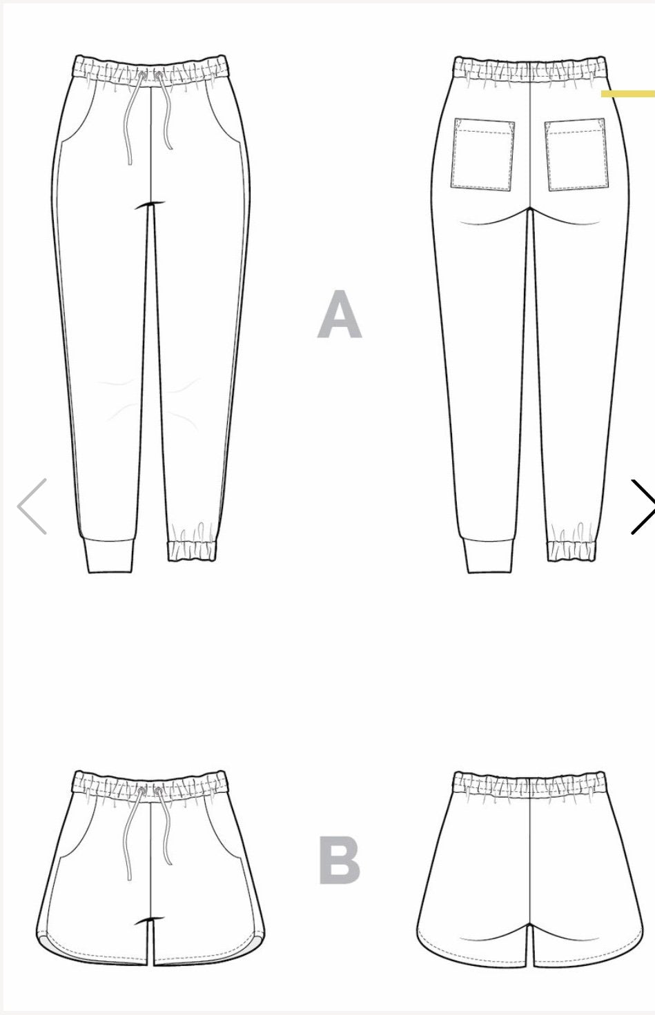 Closet Case Plateau Joggers sewing pattern with high-rise waist and wrap-around pockets