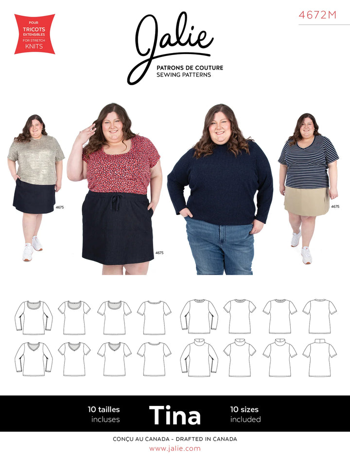Pattern - Jalie - Tina Essential Tees