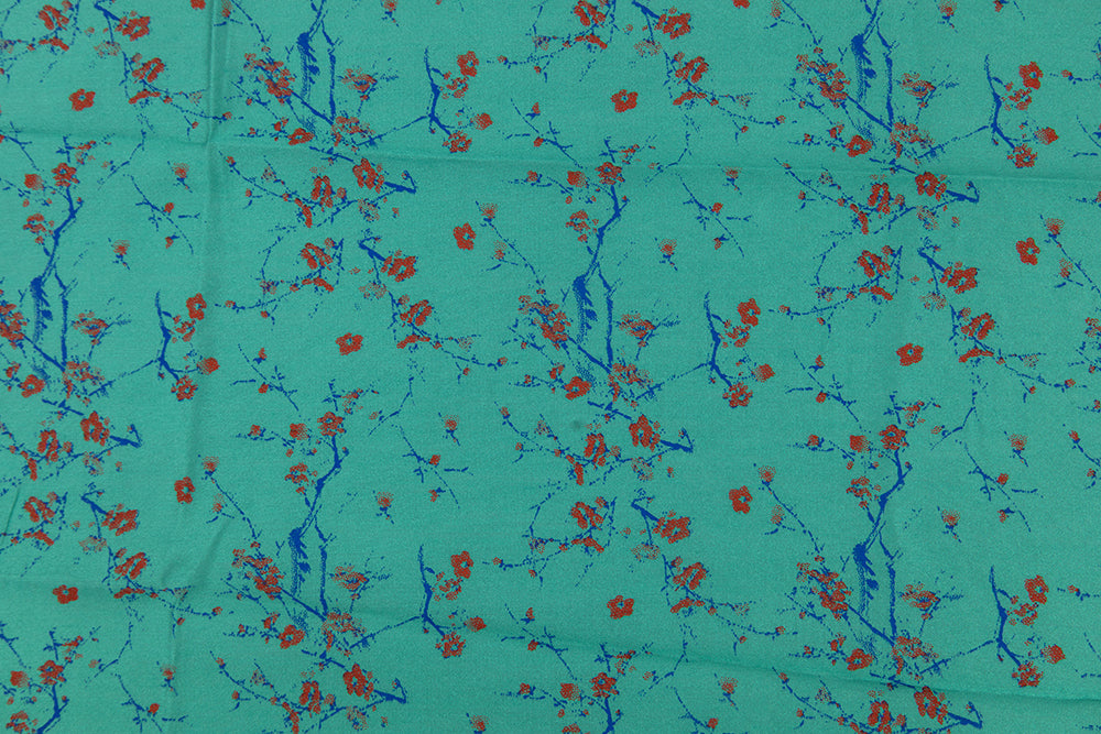 Italian Viscose Print - Aqua Fiorita