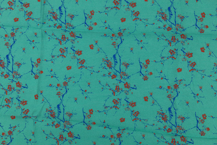 Italian Viscose Print - Aqua Fiorita