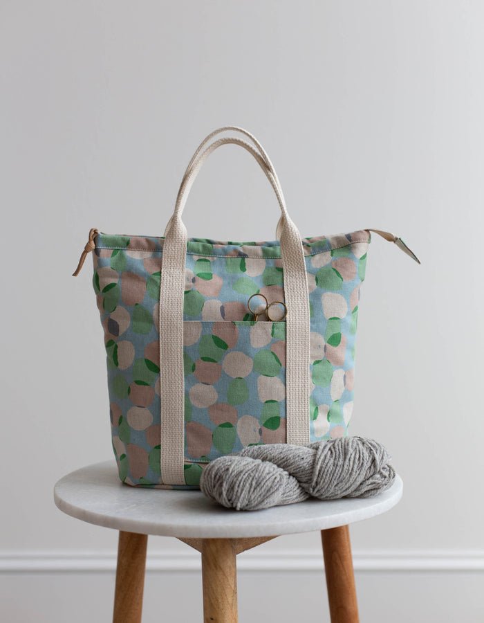 Noodlehead Buckthorn Backpack and Tote sewing pattern for DIY zip-top organizer bag with pockets