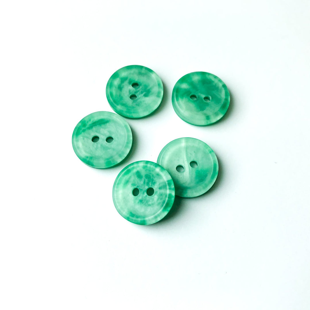 15mm Matte Finish Polyester Buttons - German-Made Two-Hole Buttons for Dresses & Shirts