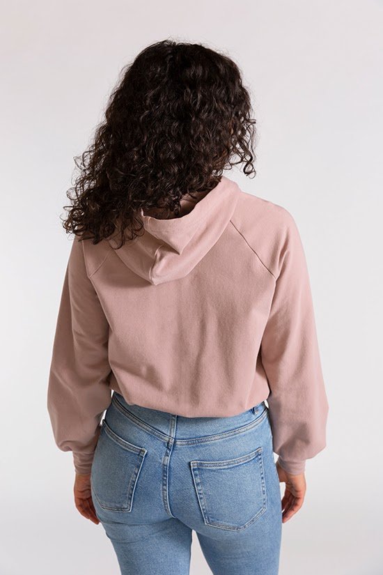 Chalk & Notch Page Hoodie sewing pattern cropped hooded sweatshirt with banded or drawstring hem and interchangeable sleeves