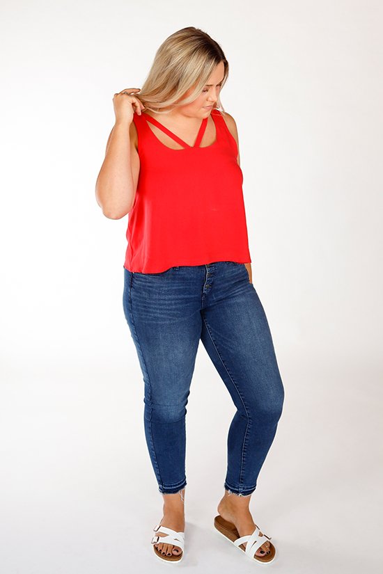 Allie Olson Elio Top sewing pattern with faux wrap silhouette and sleeve length options