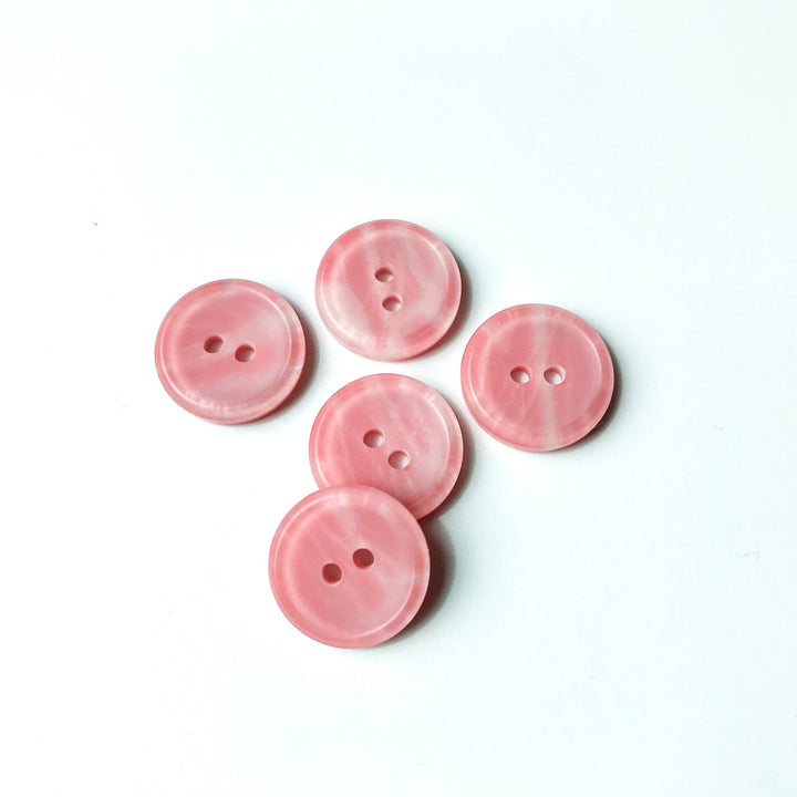 15mm Matte Finish Polyester Buttons - German-Made Two-Hole Buttons for Dresses & Shirts