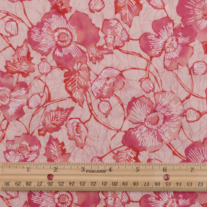 Cotton Lawn Bubblegum Bloom – 100% cotton, 44 inches wide, lightweight crisp fabric for sewing summer tops, robes, pajamas, and shirts