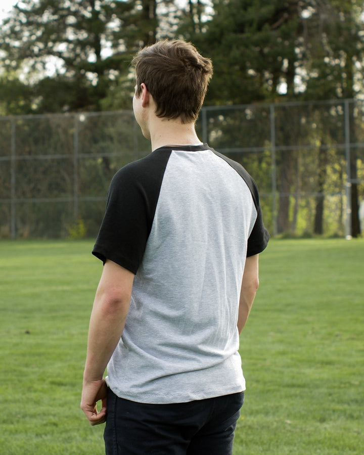 Thread Theory Sayward Raglan sewing pattern casual t-shirt with curved raglan seams and slim sleeves