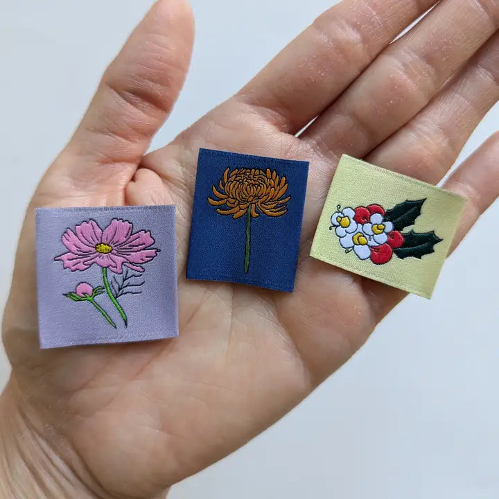 Birth Month Flowers Sew-In Labels - 12 Pack