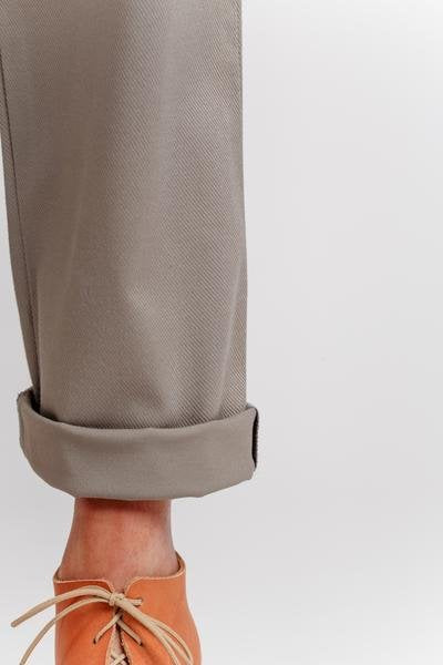 Megan Nielsen Opal sewing pattern for high-waist pants and shorts with paper bag and elastic waist options