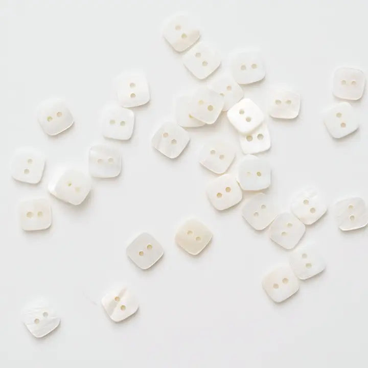 Square Shaped Shell Buttons 3/8" (15L)