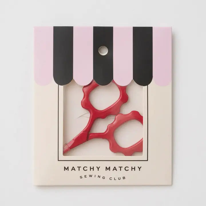 Scallop Handle Embroidery Scissors - Red
