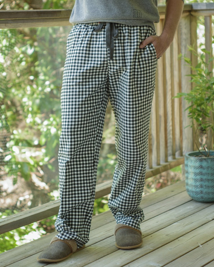 Thread Theory Eastwood Pajamas sewing pattern classic straight-leg pajama pants with elastic waistband and optional patch pocket