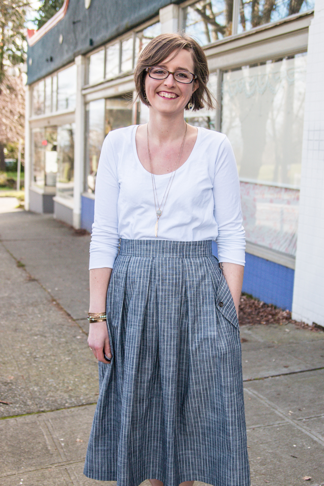 Straight Stitch Designs Wedgwood Pattern – pleated knee or midi skirt sewing pattern