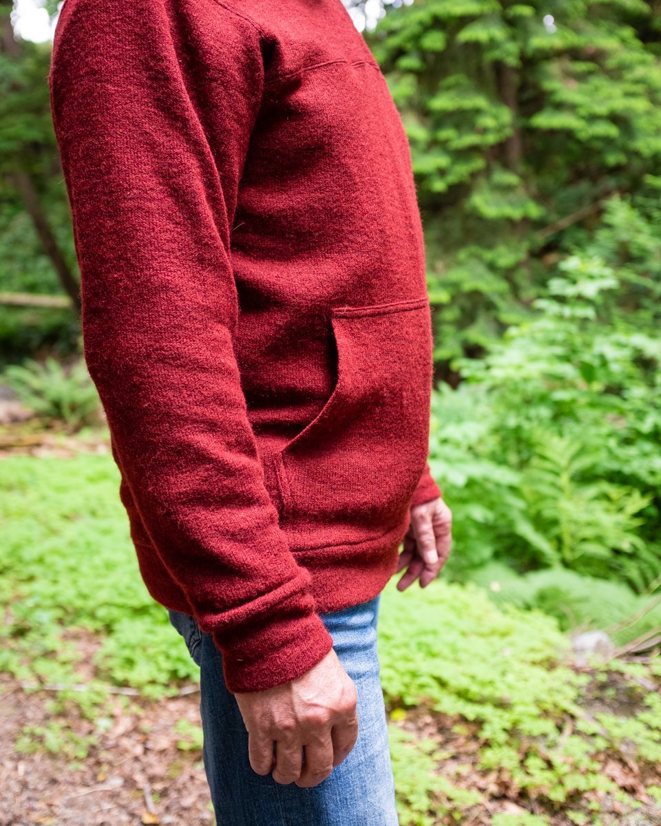 Thread Theory Carmanah Sweater sewing pattern zippered knit sweater with lined hood and optional kangaroo pockets