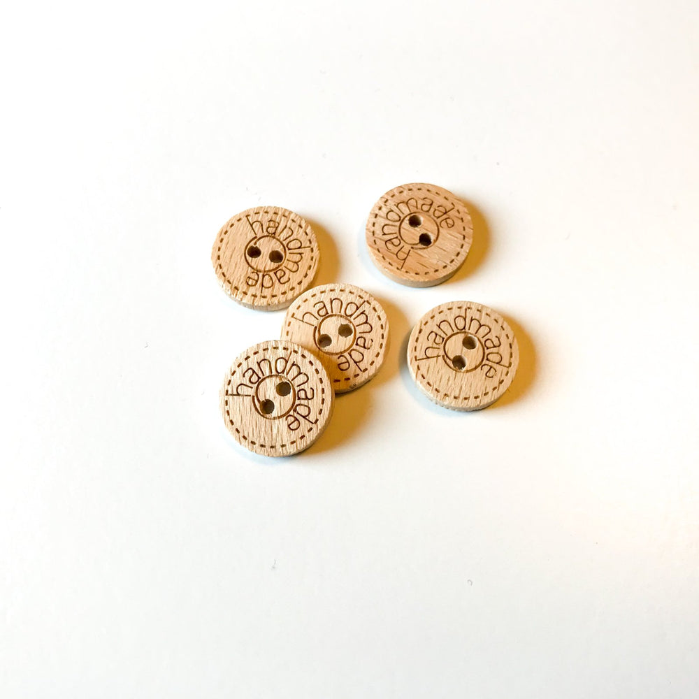 Handmade Wooden Buttons for Sewing – Natural Two-Hole Buttons in Multiple Sizes (15mm, 18mm, 23mm)