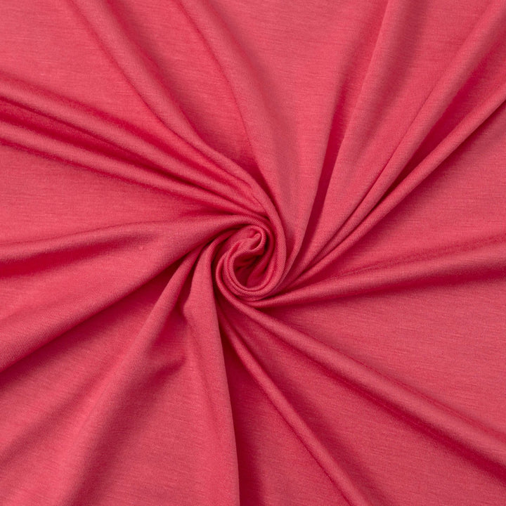 94% Modal 6% Spandex Jersey in Coral - Flowy Drapey Knit for Dresses