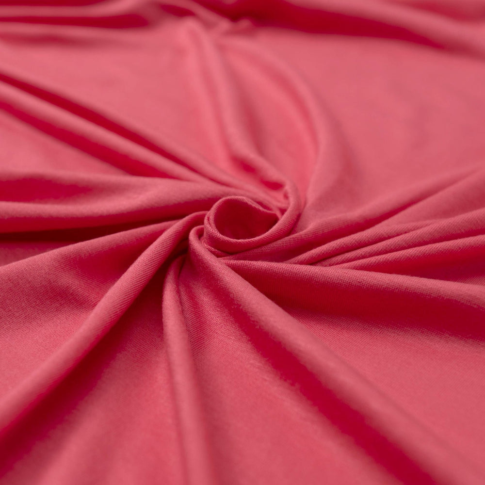 94% Modal 6% Spandex Jersey in Coral - Flowy Drapey Knit for Dresses