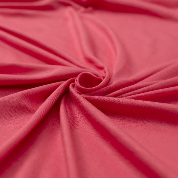 94% Modal 6% Spandex Jersey in Coral - Flowy Drapey Knit for Dresses