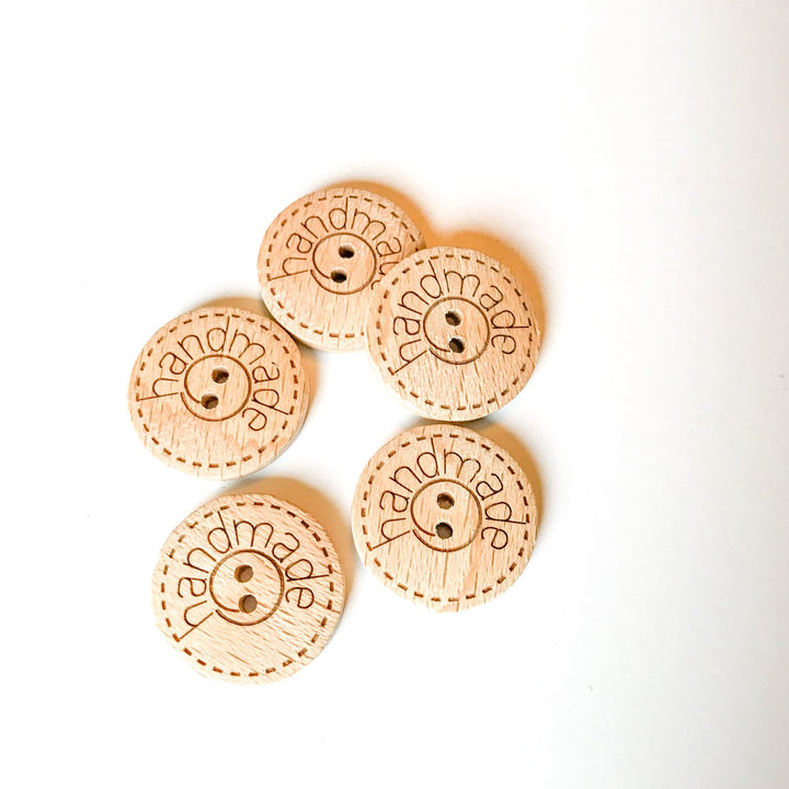 Handmade Wooden Buttons for Sewing – Natural Two-Hole Buttons in Multiple Sizes (15mm, 18mm, 23mm)