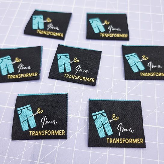 SA Labels I’m a Transformer garment tags for upcycled clothing and sustainable fashion