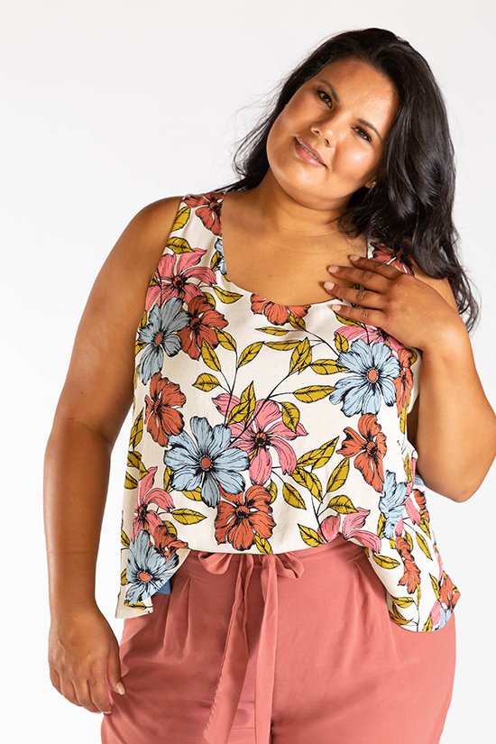 Allie Olson Elio Top sewing pattern with faux wrap silhouette and sleeve length options
