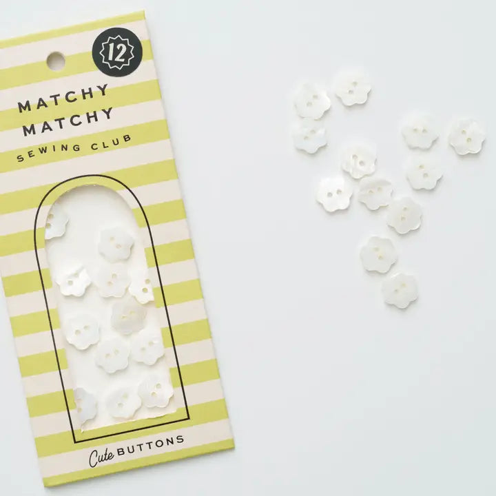Flower Shaped Shell Buttons 3/8" (15L)