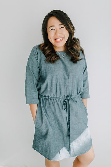 Sew to Grow Bondi Extension for Bondi Top Pattern, includes sleeves, pockets, casings, and dress/tunic length options
