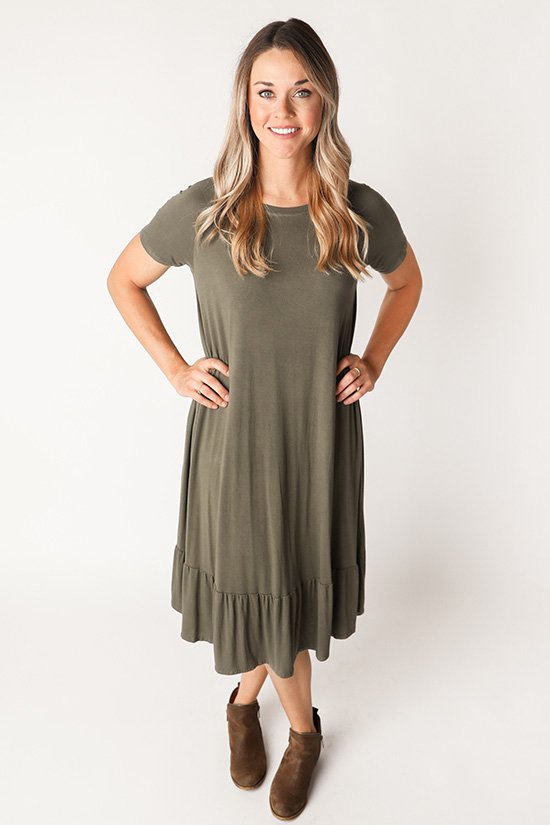 Chalk & Notch Waterfall Raglan sewing pattern with cropped, ruffle top, and ruffle dress options