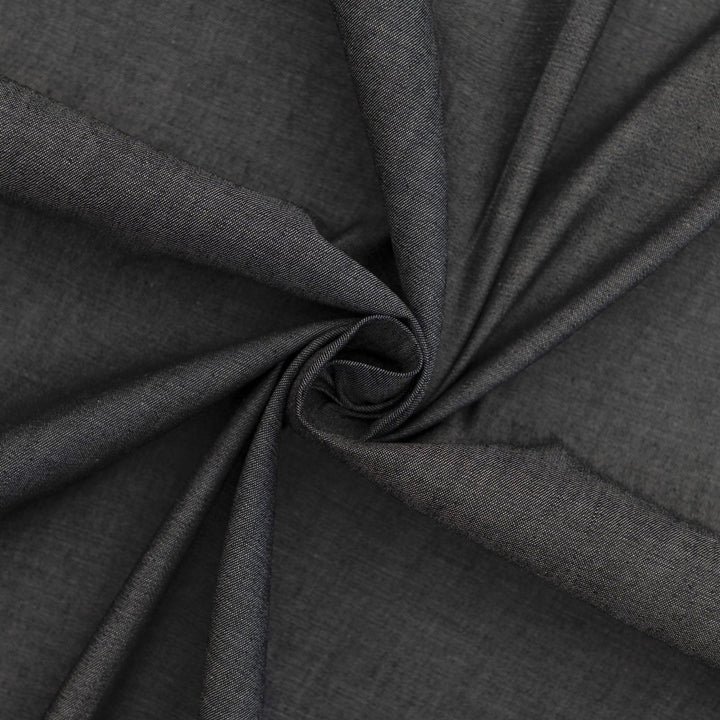 Black chambray shirting fabric - lightweight 100% cotton - 61 inch width