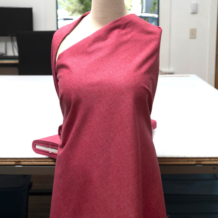 Japanese Dobby Heathered in Cranberry cotton fabric with textured weave