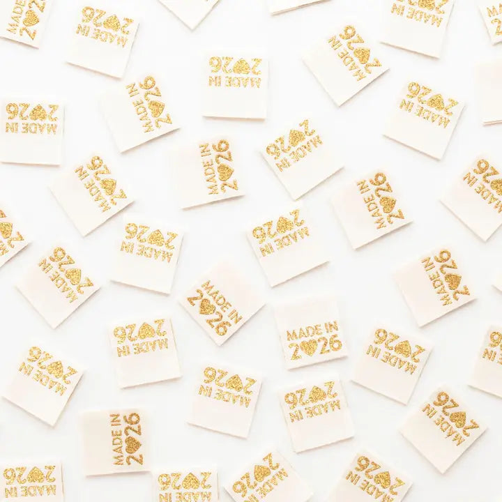 Woven Labels - Sarah Hearts - "Made in 2026"