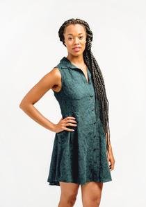 Grainline Studio Alder Shirtdress sleeveless A-line and gathered skirt view in light fabric