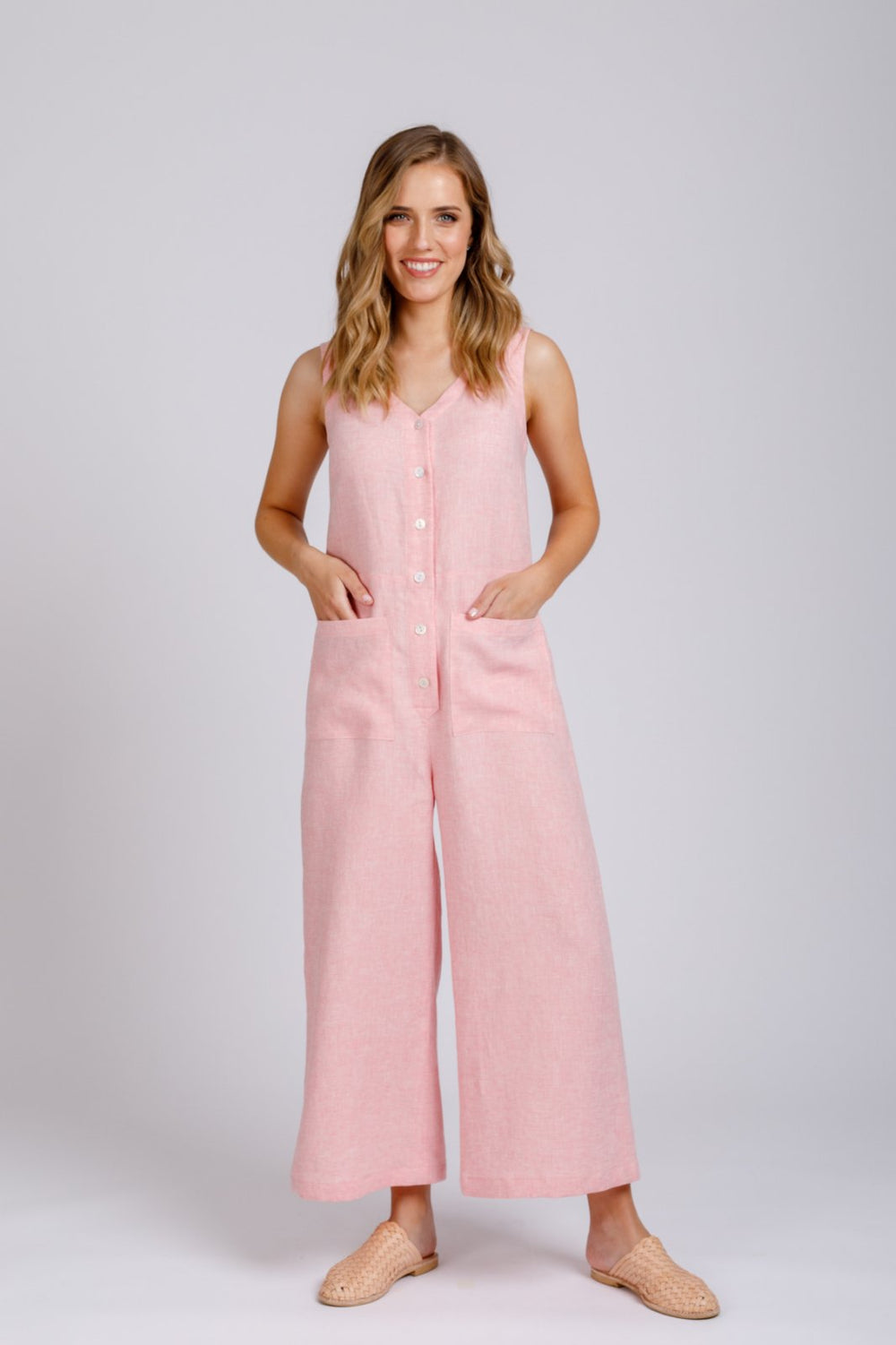 Megan Nielsen Durban sewing pattern mix-and-match jumpsuit and romper set with multiple neckline and leg options