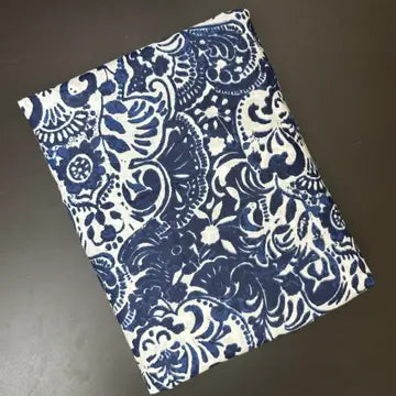 Indian Block Print Cotton - Indigo Floral