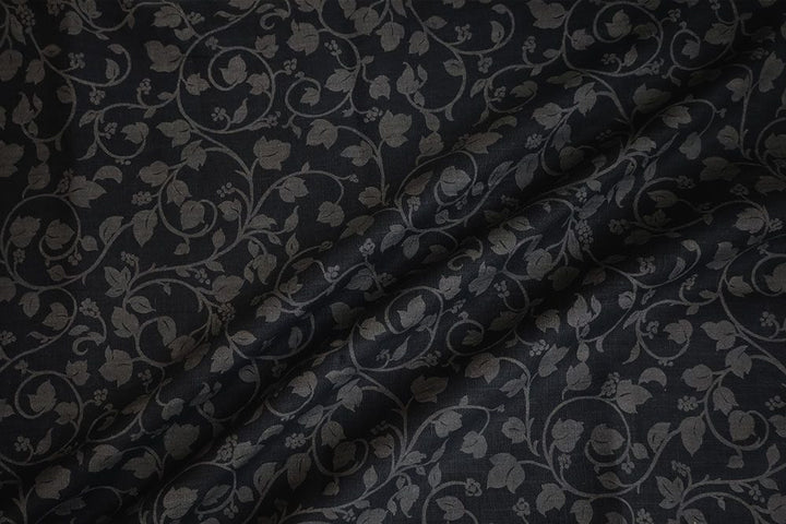Linen Print - Black 2-tone Floral