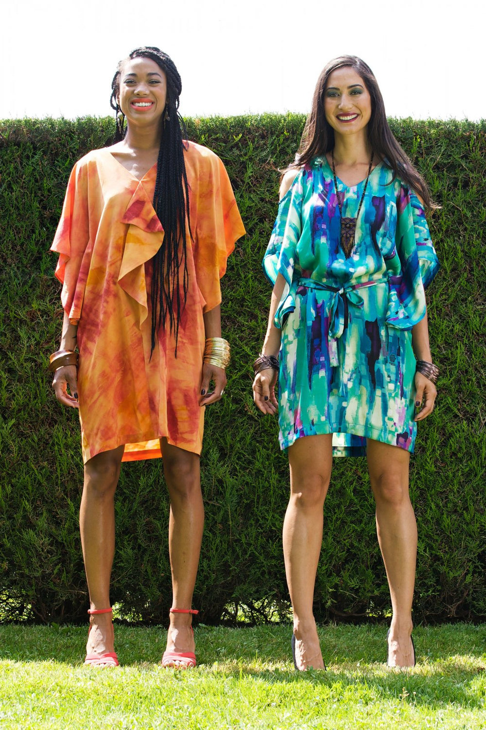Victory Patterns Satsuki slip-on dress with full sleeves, flounce front, sash waist, and optional peek-a-boo shoulders