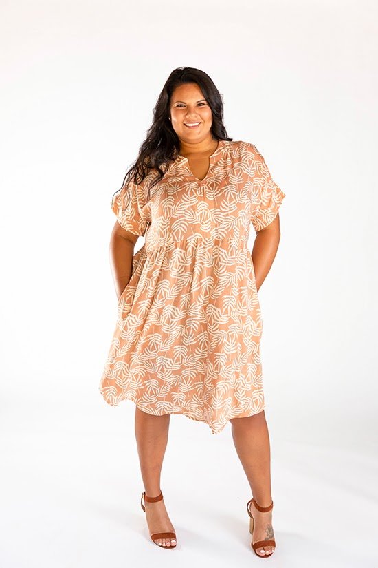 Chalk & Notch Fringe Dress & Blouse sewing pattern with button-up and pull-over options and interchangeable sleeves