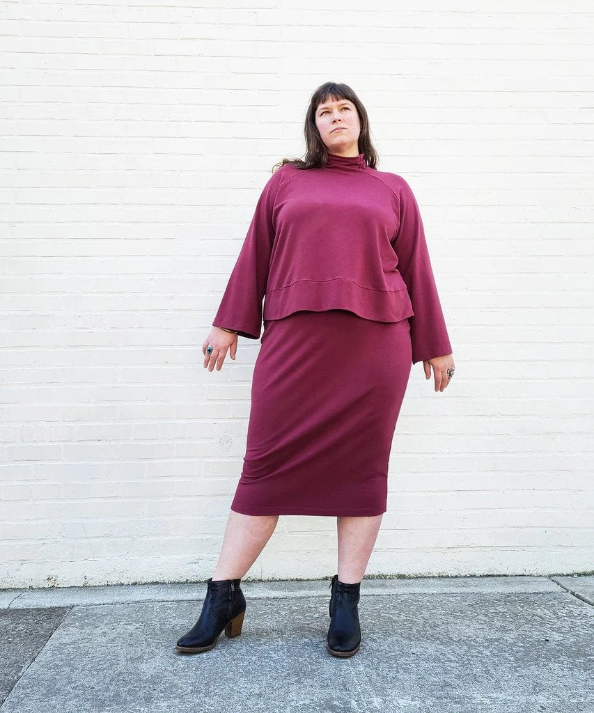 Christine Haynes Verano Tank in lightweight knit fabric, sleeveless summer top sewing pattern